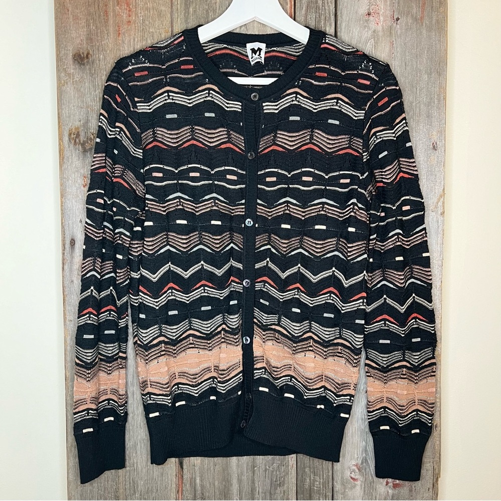 MISSONI iconic pattern lightweight Cardigan top sweater xs s